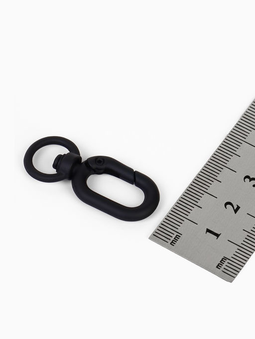 Цена за 2 шт. Карабин Овал с кольцом 3.8?1.7?0.45 см (набор 3 шт.), матовый чёрный