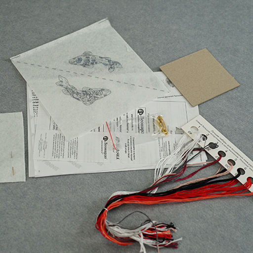 Набор для вышивания PANNA Живая картина JK-2248 Броши. Карпы кои 3.7 х 7.5 см