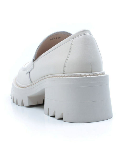 03-C1801-3 WHITE Лоферы женские (натуральная кожа)