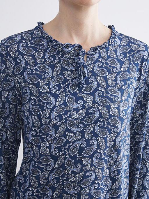 Ba?lamal? Yaka Desenli Bluz