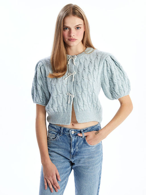 Kurdele Detayl? Balon Kollu Prenses Kazak