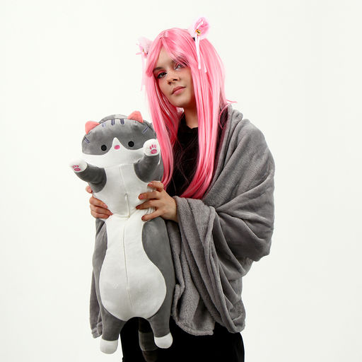 Мягкая игрушка Котик с пледом, 65 см, цвет серый - Simaland фото 6