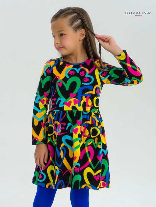 Платье Эля яркие сердца на черном - Sovalina фото 9