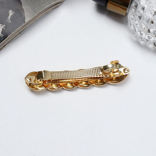 Цена за 2 шт. Заколка - автомат для волос «Жаклин», средние звенья, 8 см, золото