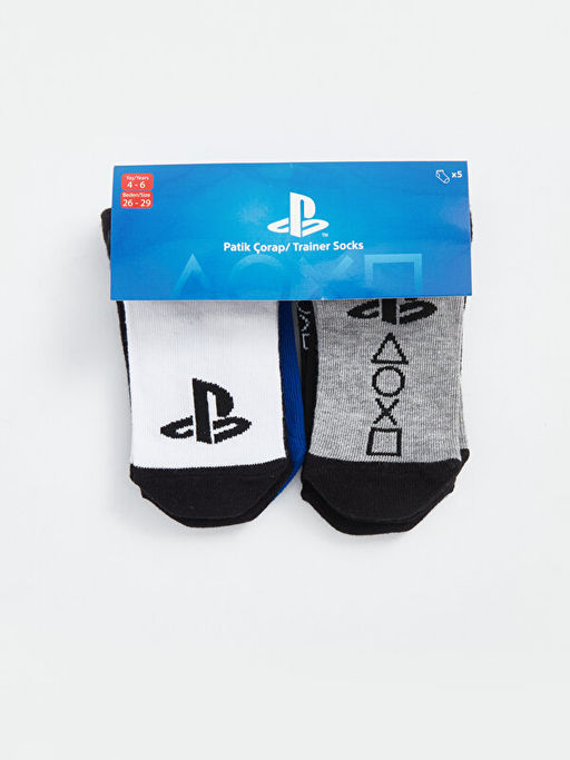 PlayStation Desenli Erkek ?ocuk Patik ?orap 5li