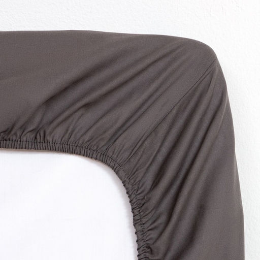 Простыня на резинке Этель 180х200х25, цвет серый, бязь 125г/м2  фото 3