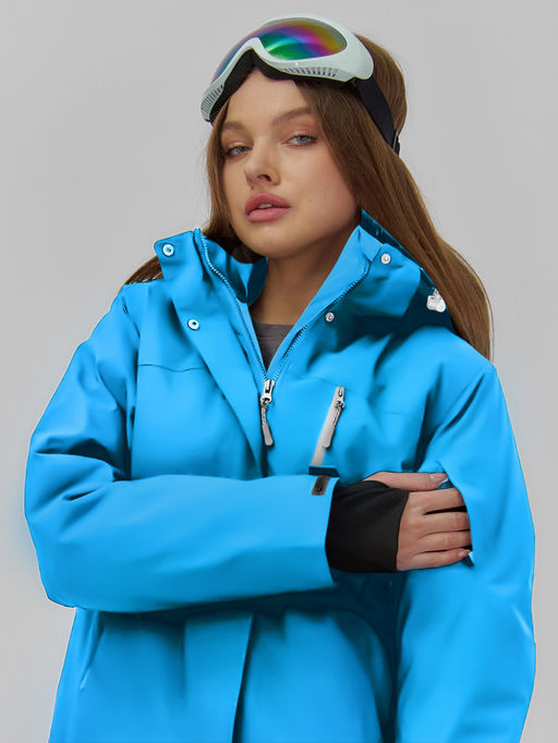 Горнолыжная куртка женская зимняя синего цвета 7015_1S - Chunmai фото 9