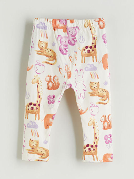 Beli Lastikli Bask?l? K?z Bebek Pijama Alt