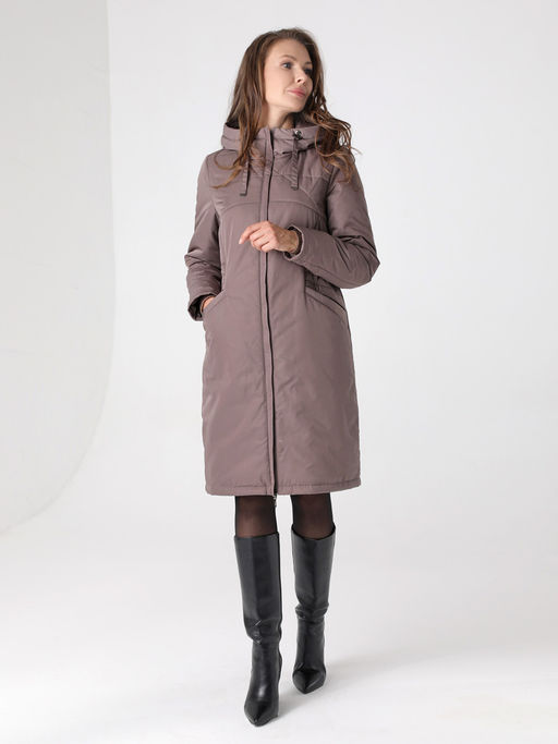 24312 Пальто дем. бежево-коричневый - Dizzyway фото 2