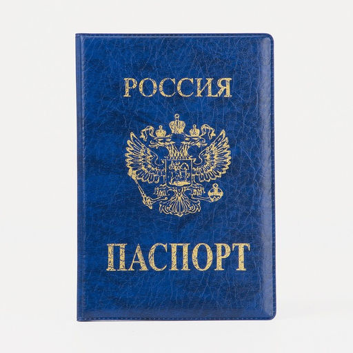 Цена за 2 шт. Обложка для паспорта, искусственная кожа, тиснение, синяя
