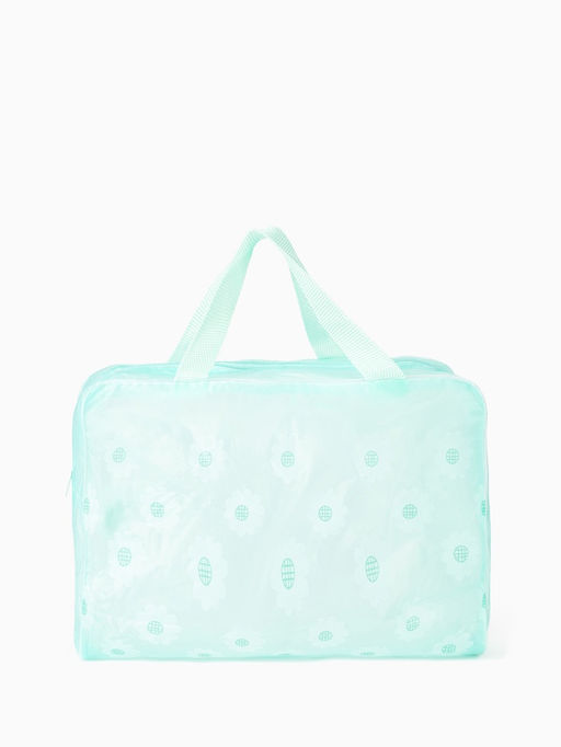 Цена за 2 шт. Косметичка- сумочка на молнии для бассейна, с ручками, с рисунком, мятно-зелёная