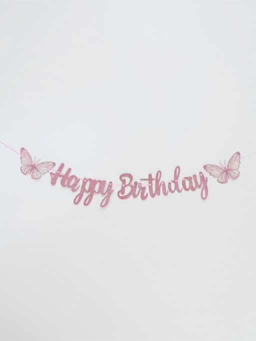 Цена за 2 шт. Гирлянда Happy Birthday «Бабочки»
