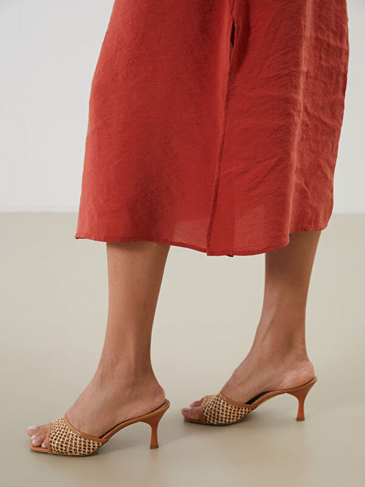 V Yaka A Kesim Modal Kar???ml? Elbise