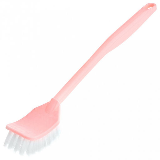 Щетка хозяйственная пластмассовое основание 35,5х4,7х5см, ворс 2,5см, с длинной пластмассовой ручкой 26,5см, цвета в ассортисменте: розовый; мятный; светло-фисташковый (Китай)