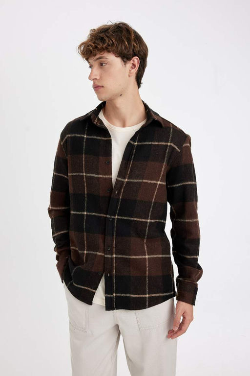 Рубашка Lumberjack с длинным рукавом в клетку стандартного кроя - Defacto фото 5