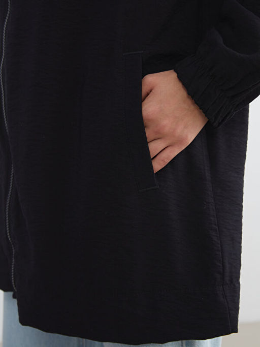 Kap??onlu Oversize Kad?n Fermuarl? Sweatshirt