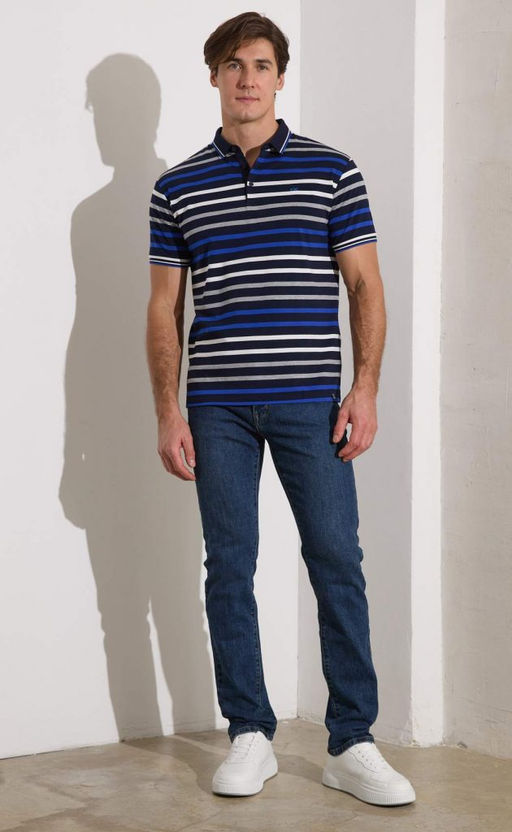 Футболка-поло F411-07-3137 blue - Fine joyce фото 7