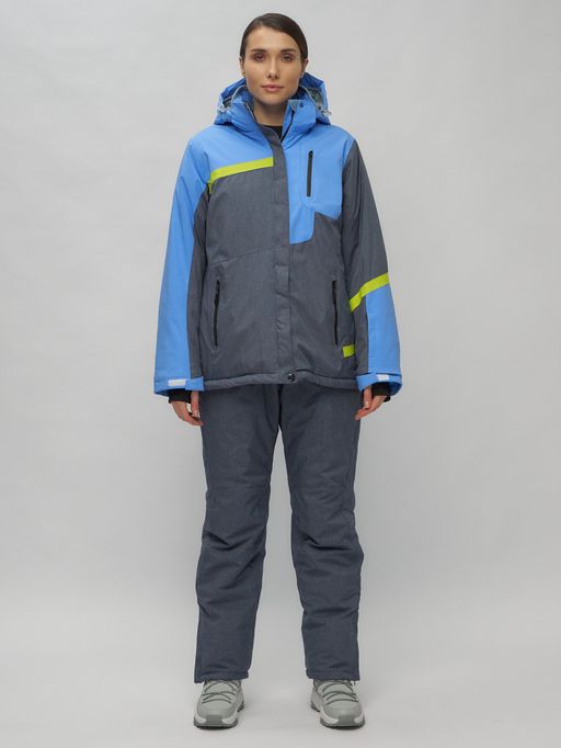 Горнолыжный костюм женский большого размера синего цвета 02282-1S - Chunmai фото 5