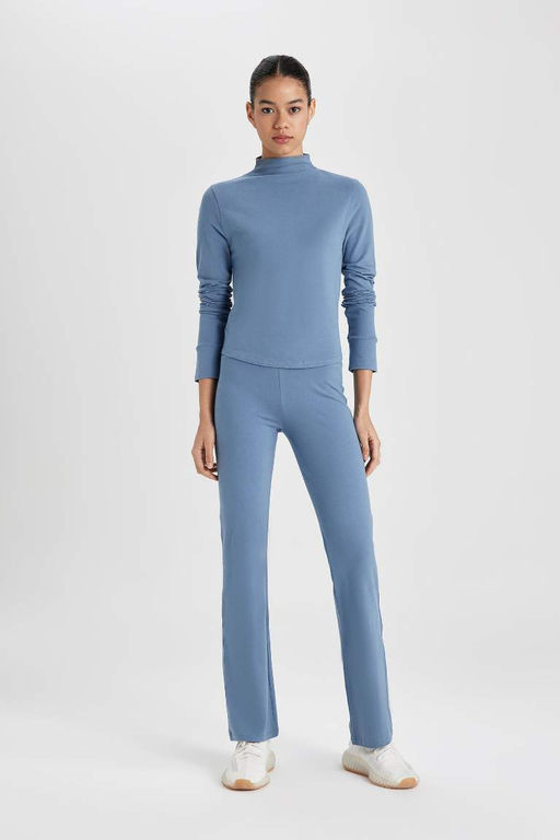 DeFactoFit Футболка узкого кроя с высоким воротником и длинными рукавами  фото 5