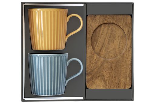 Набор кружек Время отдыха, синяя, жёлтая, 0,38 л, 2 шт - Easy life фото 2