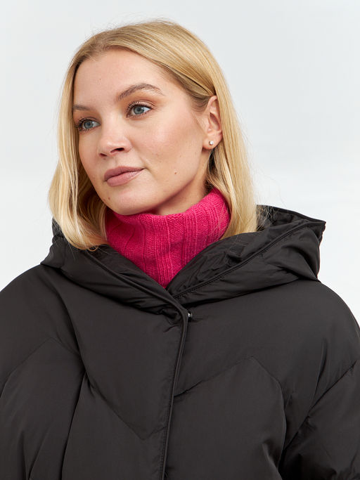 Пуховик женский черный длины миди - Glenfield фото 7