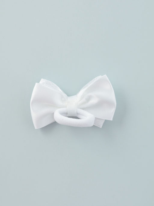 Цена за 6 шт. Бант для волос на резинке «Школьница», кружева, 7 см, белый