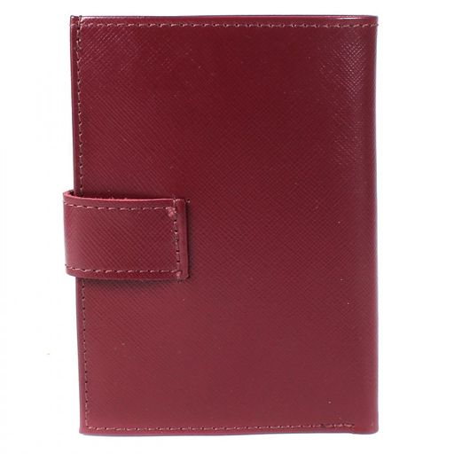 Обложка для автодокументов Premier-О-179 натуральная кожа (с хляст, 4внут карм, двойн стенка) бордо сафьян (582) 205327  фото 2