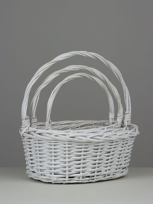 Набор корзин плетёных Flagstaff, ива, 3 шт., белый