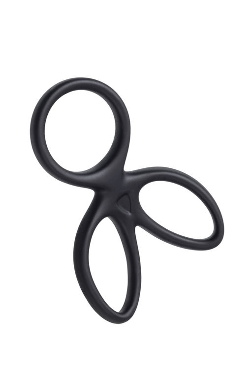 Тройное кольцо на пенис A-TOYS KRAKEN, силикон, черный, 10 см - Toyfa фото 3