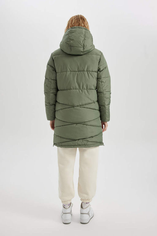 Водоотталкивающая парка DeFactoFit стандартного кроя из шелковой ткани с капюшоном  фото 8