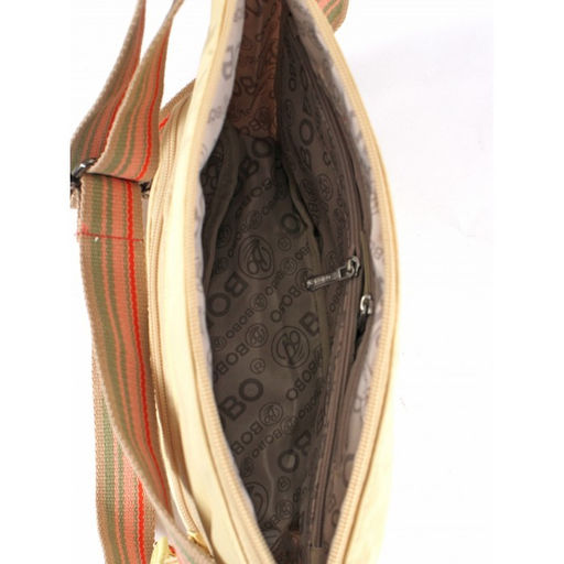 Сумка женская текстиль BoBo-6815, 1отд, плечевой ремень, молочный 261603  фото 3