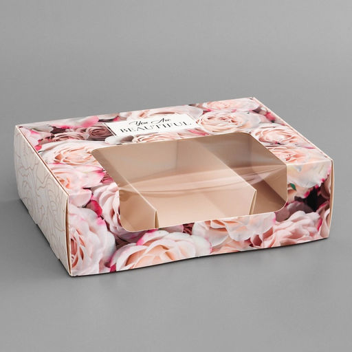 Цена за 5 шт. Коробка складная, под 3 эклера Ты прекрасна, 20?15?6 см