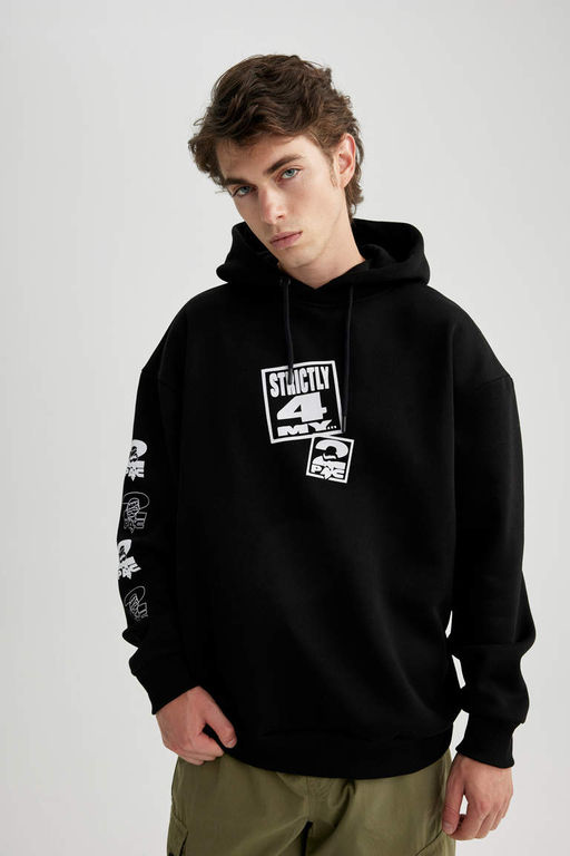 Толстовка оверсайз с капюшоном Tupac Shakur - Defacto фото 3