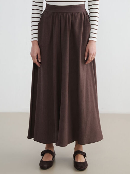 Beli Lastikli Keten Kar???ml? Klo? Etek