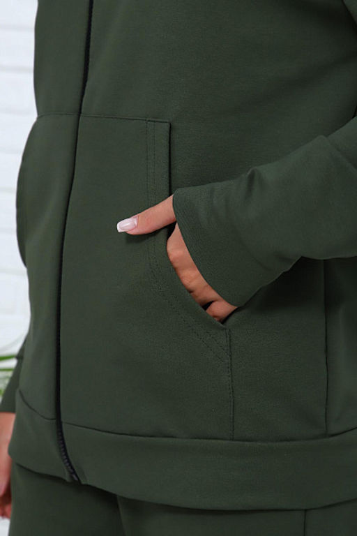 Костюм с брюками, футер с лайкрой 2-х нитка (00907, хаки)