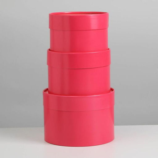 Набор шляпных коробок 3 в 1 малиновый, 16 х 10, 14 х 9, 13 х 8,5 см - Дарите счастье фото 2