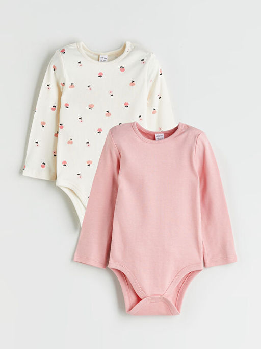 Bask?l? K?z Uzun Kollu Bebek ??t??tl? Body 2li