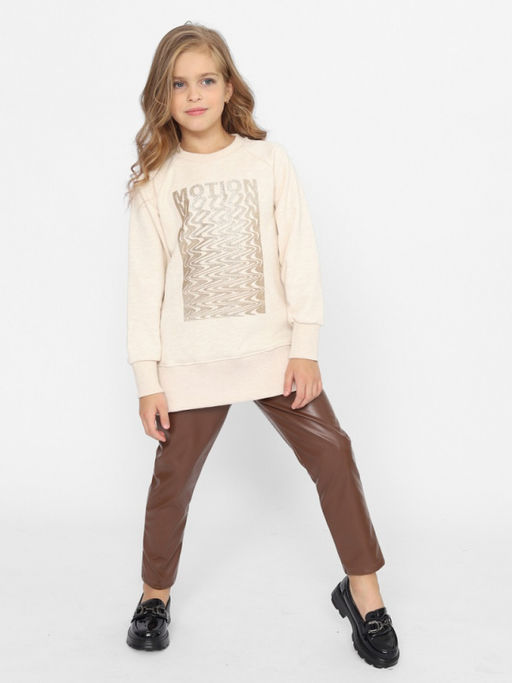 CRB wear/CWJG 63715-13-390 Джемпер для девочки,бежевый меланж/Ex.Cherubino  фото 4