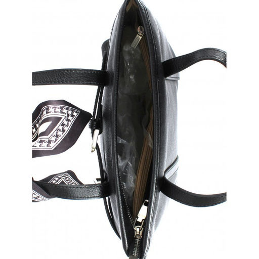 Сумка женская натуральная кожа OPI-77-08, 1отд+карм/пер, плечевой ремень, черный 265190 - Adelia фото 3