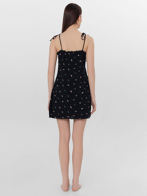 Сорочка ночная женская черная с цветочным принтом - Mark formelle фото 2