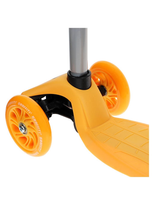 Самокат GRAFFITI Baby, колёса световые PU 120/70 мм, ABEC 7, цвет оранжевый