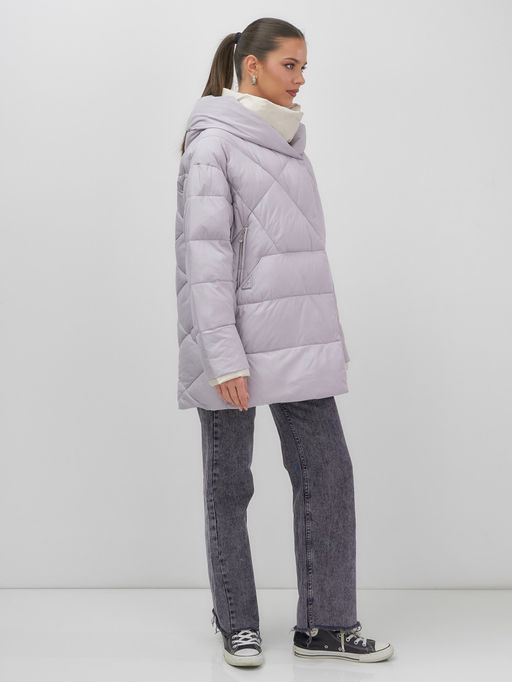 Куртка женская зимняя с капюшоном большого размера фиолетового цвета 1170F - Mtforce фото 12
