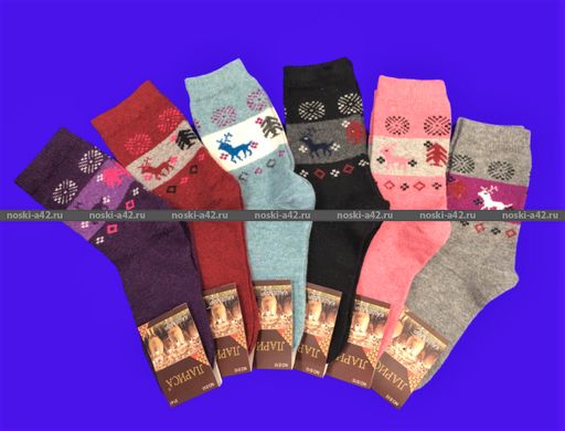 Цена за 12 пар. Носки женские АНГОРА Олени 36-41 (фактически 36-40) - For you фото 6