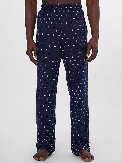 Комплект домашний мужской синий с узором