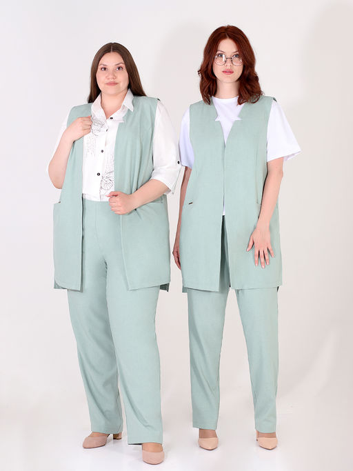 Брюки собственного производства летние зауженные женские большие - Almond фото 5