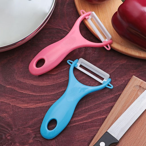 Цена за 2 шт. Овощечистка керамическая Доляна Солнечная, 13 см, красная  фото 5