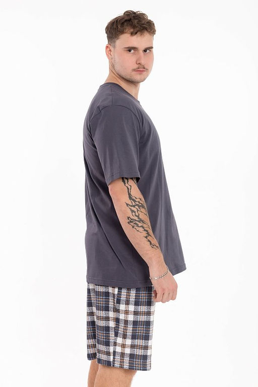 Пижама футболка и шорты М125118Псб Серый/Белый - Елена фото 3