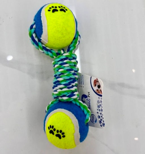 Цена за 2 шт. Игрушка-канат для крупных пород собак "Счастливый хвост!", цвет синий/зеленый, 21*6см/180гр