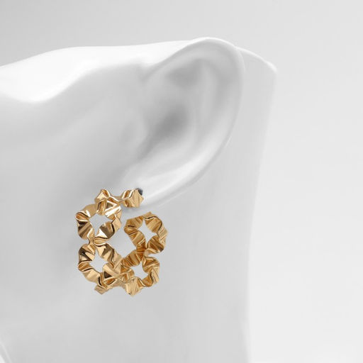 Серьги металл Богема жгутик, цвет золото - Qf фото 2