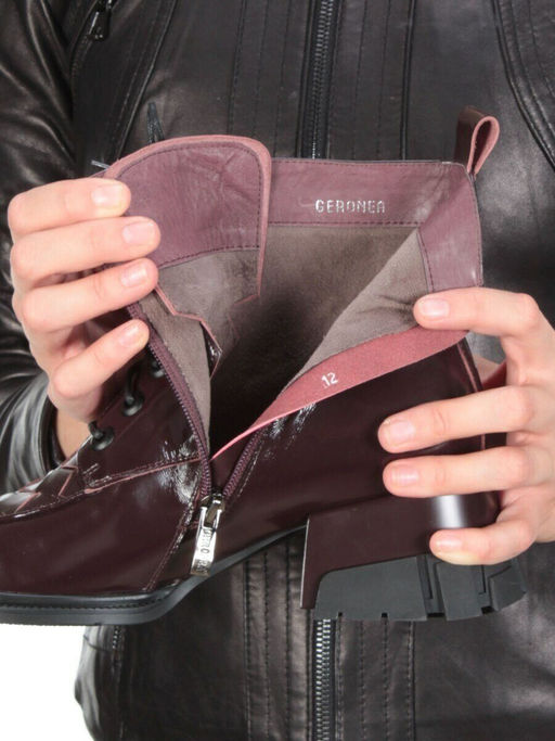 01-CYY11-2 DARK RED Ботинки демисезонные женские (натуральная кожа, байка)